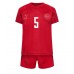 Danmark Joakim Maehle #5 Barnkläder Hemma matchtröja till baby VM 2022 Kortärmad (+ Korta byxor) Billigt